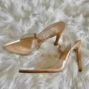 Clear pointy heels